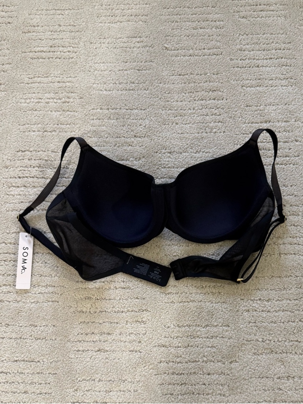Soma Lightly Lined Black Scoop Balconette Bra - Picture 3 of 4